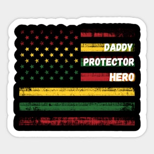 African American Flag, Daddy Protector Hero Sticker